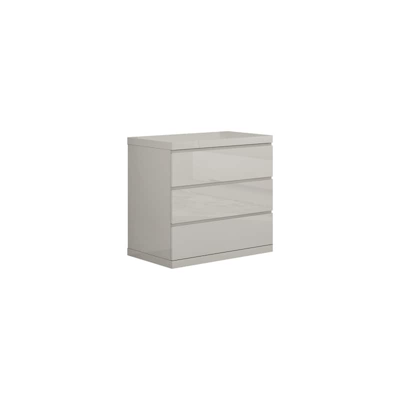 Farmhouse Dresser Single Drawer, Light Grey High Gloss Finish, Full Extension Runners