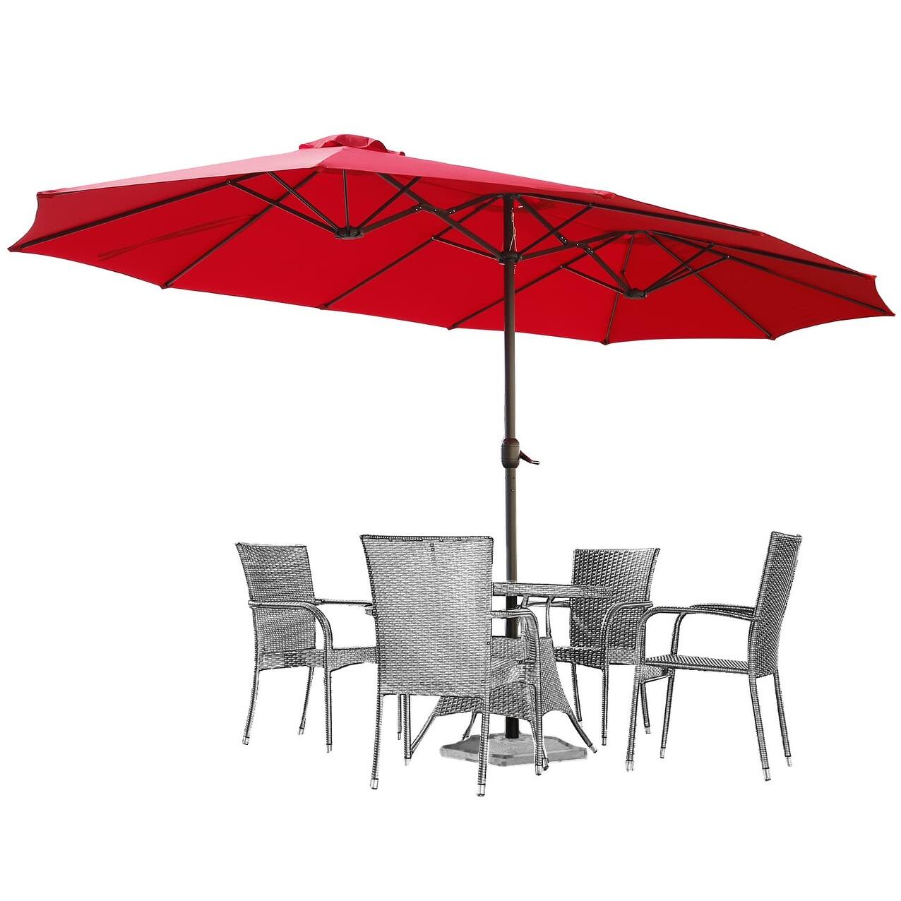 15x9ft DoubleSided Patio Umbrella Outdoor Market Umbrella Large
