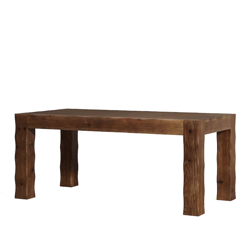 63" Solid Wood Kitchen Dining Table for 4-6 People