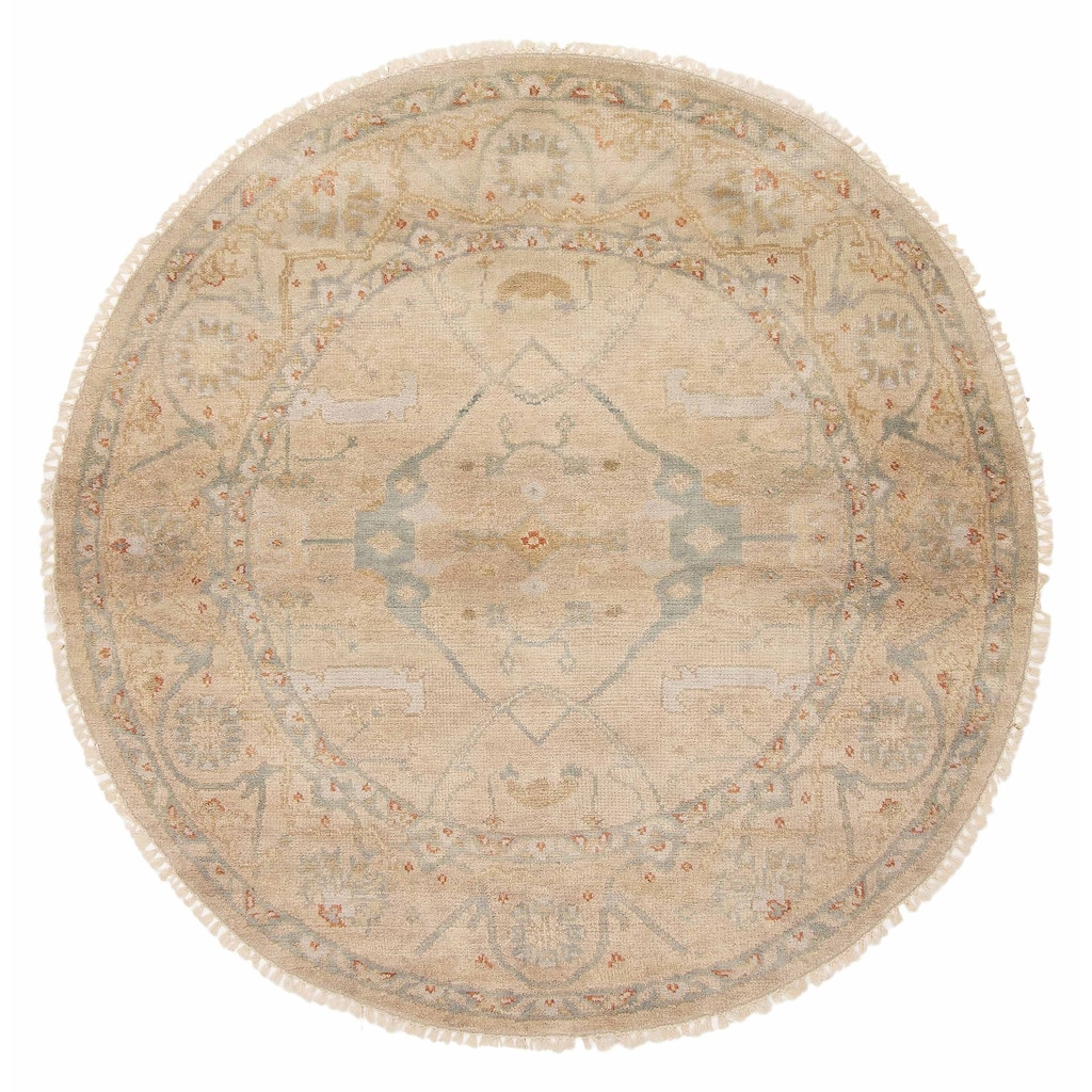 ECARPETGALLERY Hand-knotted Jules Serapi Light Khaki Wool Rug - 6'0 x 6'0