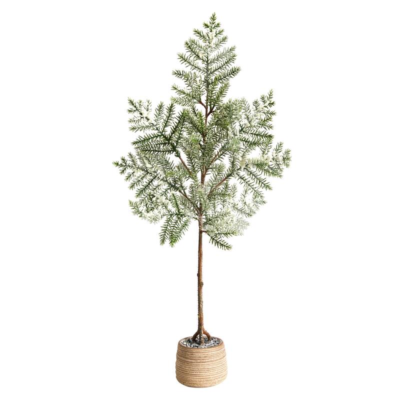 3' Frosted Pine Artificial Christmas Potted Tree, Unlit - 3 Foot
