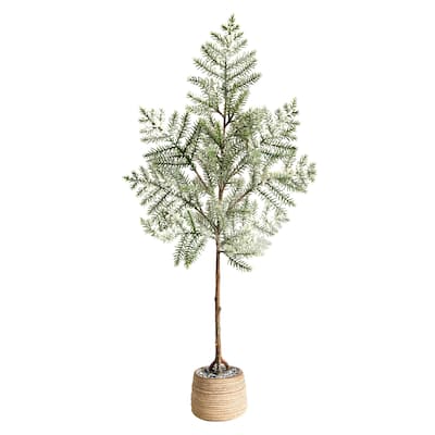 35'' Frosted Pine Christmas Tree in Decorative Planter - 35