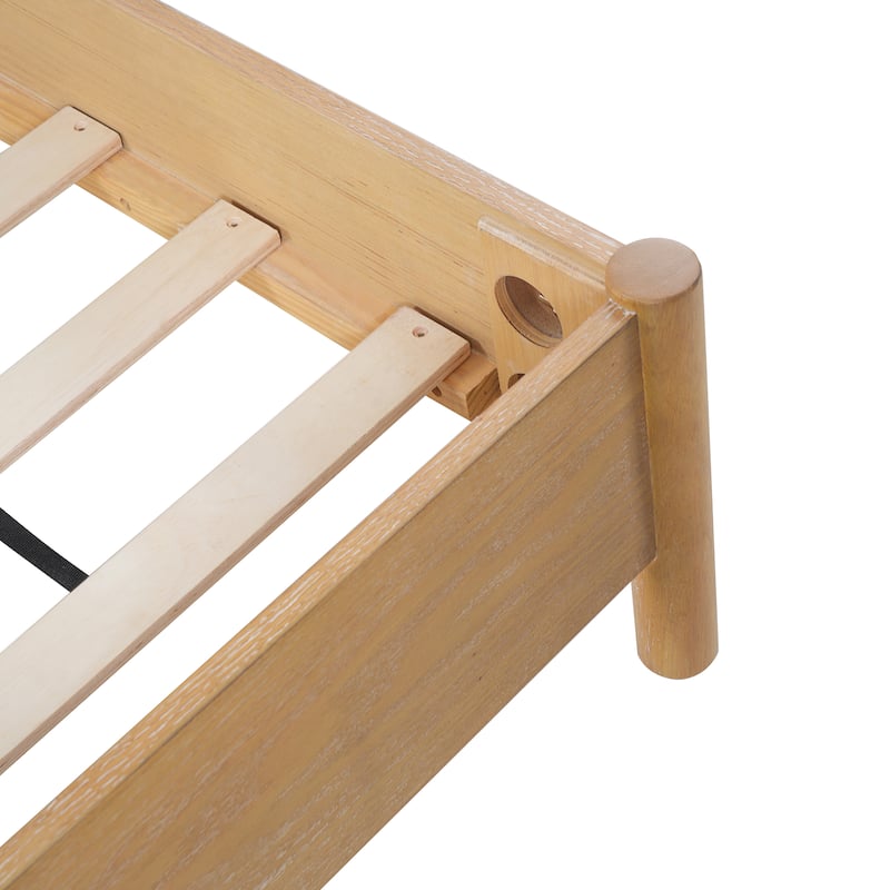 Christopher Knight Home - Modern Mid-Century Wooden Platform Bed with Arched Headboard