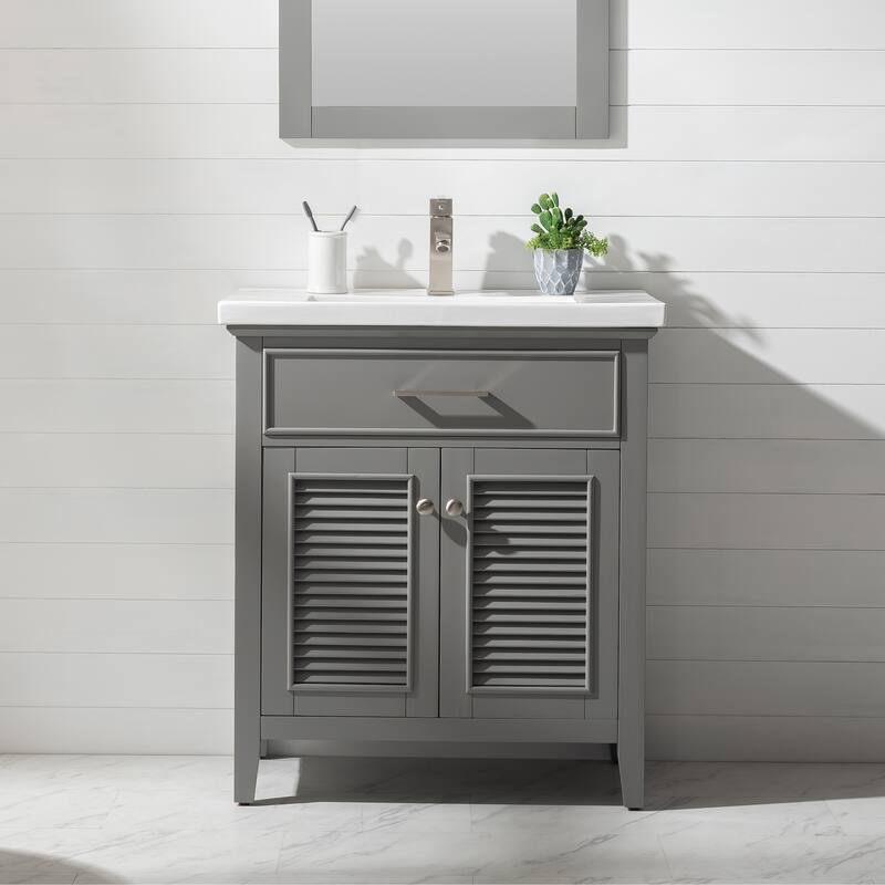 Design Element Cameron 30" Single Sink Vanity In Gray