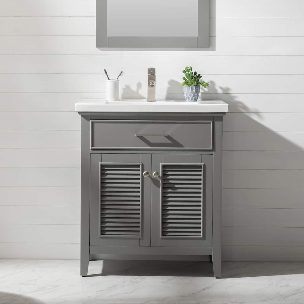 Design Element Cameron 30" Single Sink Vanity In Gray