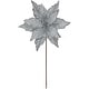 preview thumbnail 1 of 2, 25" Glittered Silver Poinsettia Christmas Floral Pick - 25
