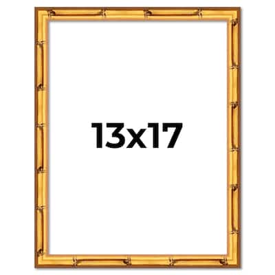 13x17 Frame Gold Bamboo Solid Wood Picture Frame | 1 Inch Moulding