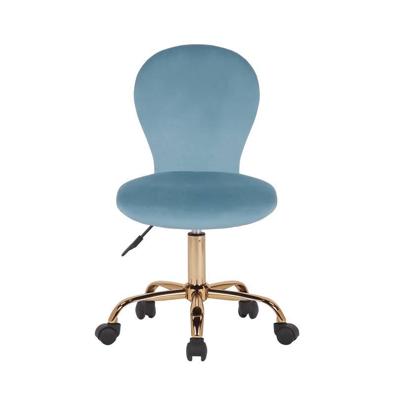 Porthos Home Evie Office Chair, Velvet Upholstery And Gold Legs