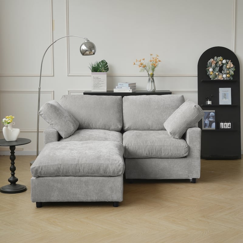 L Shape Modern Modular Sectional Sofa, Cushion Covers Removable, 67" Minimalist Sofa Couch for Living Room Office - Grey