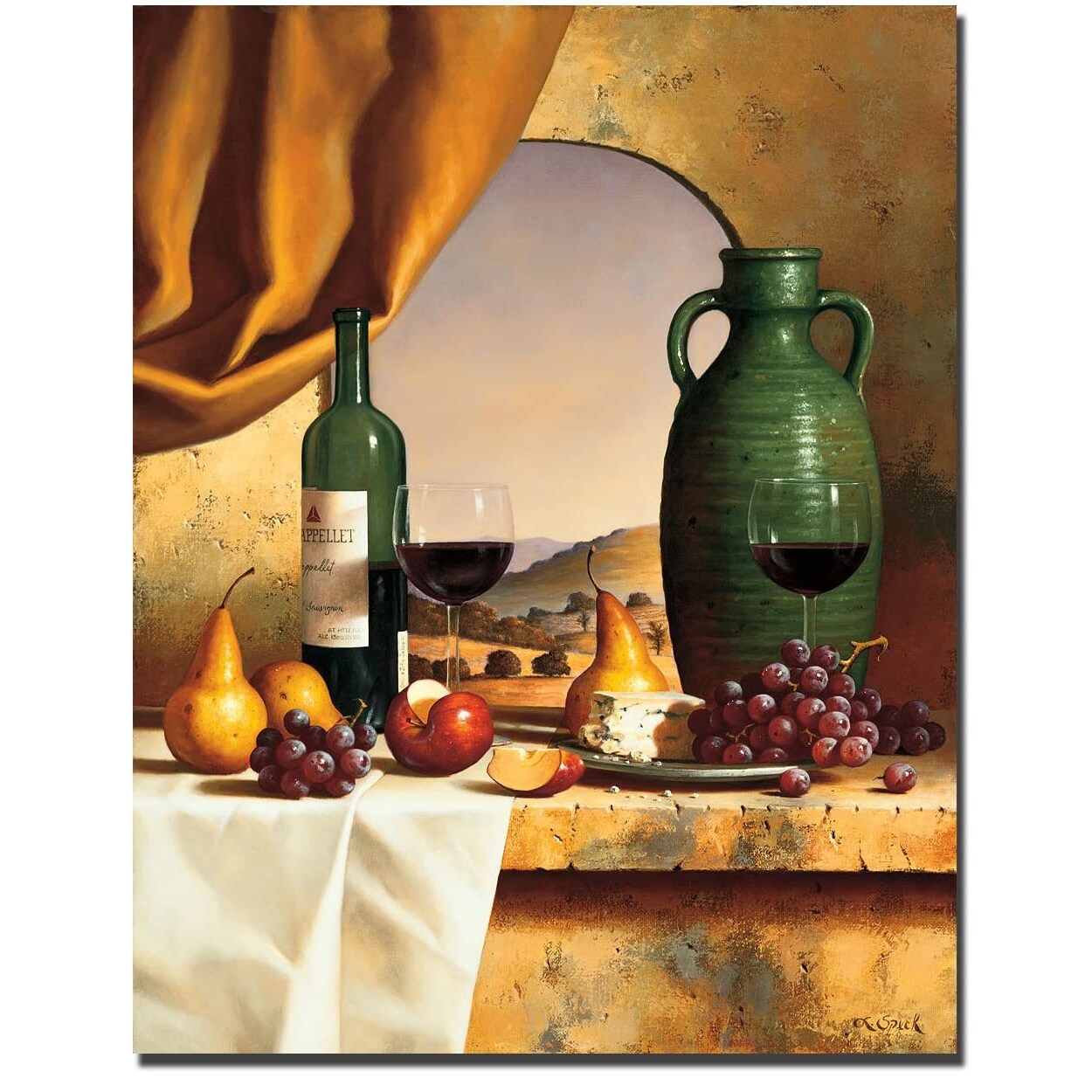 Wine on The Window by Barbara Felisky Gallery Wrapped Canvas Giclee Art (24 in x 24 in) - 24 x 24