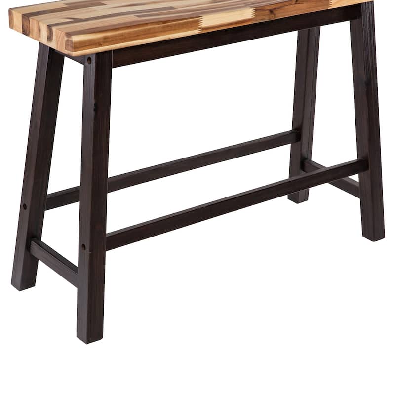 Sonoma Wood Saddle Dining Bench