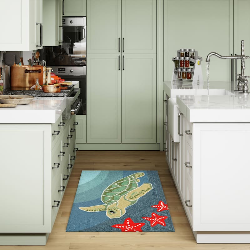 Liora Manne Frontporch Sea Turtle Indoor/Outdoor Rug