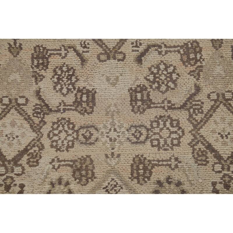 Hamedan Persian Vintage Runner Rug Handmade Geometric Wool Carpet - 3'3" x 9'9"