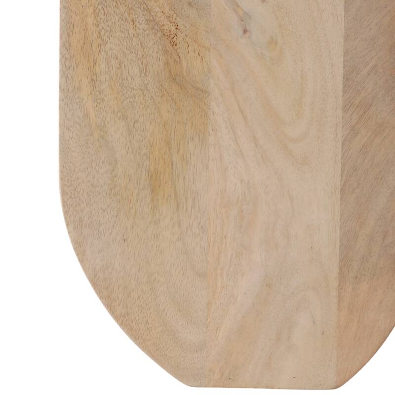 Modern Mango Wood and Marble Accent Table with Stone Top Casual Style
