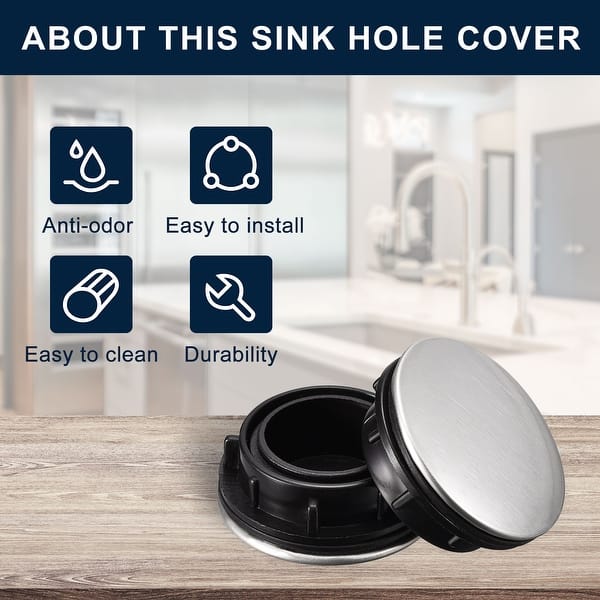 Sink Tap Hole Cover Brushed Stainless Steel 4 Packs 1 to 1.2 Inch in