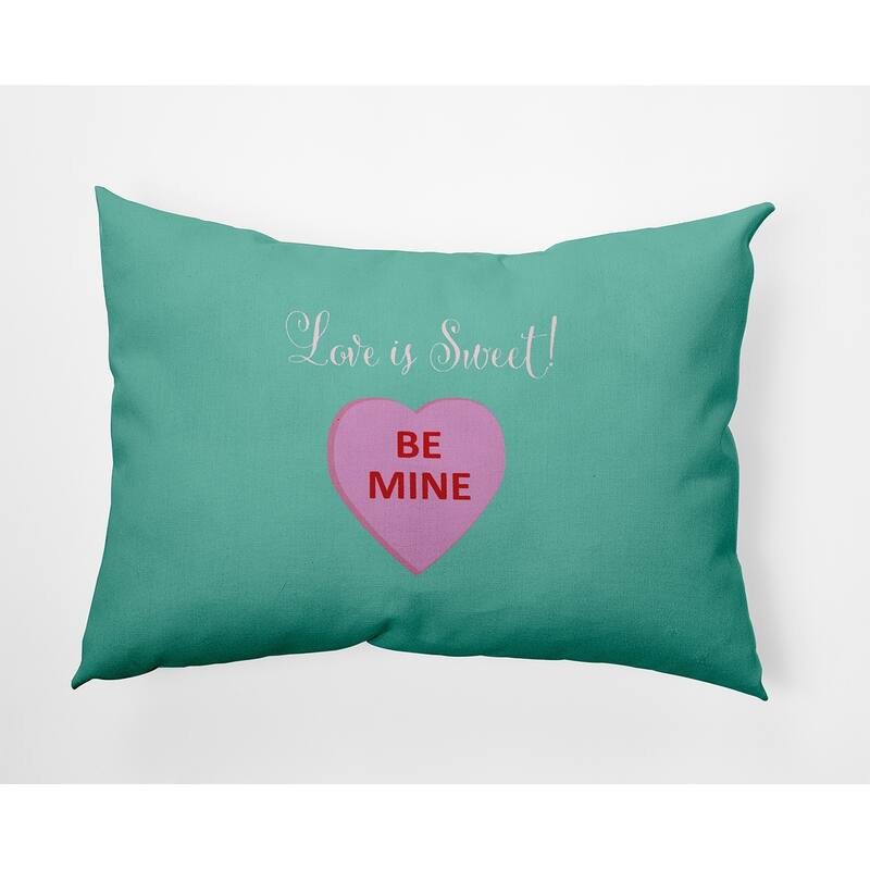 Love Is Sweet Valentines Day Decorative Throw Pillow - 14" x 20" - Spring Green