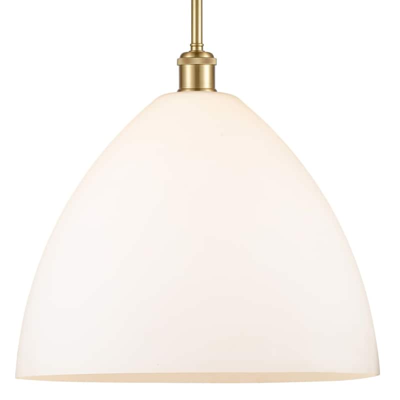 Innovations Lighting 516-1S-17-16 Bristol Pendant Bristol Glass 16" - Satin Gold / Matte White