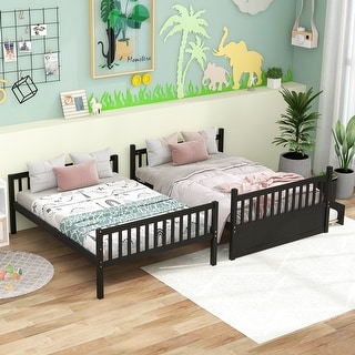 Kid-Friendly Design Full over Full Bunk Bed with Trundle - Bed Bath ...