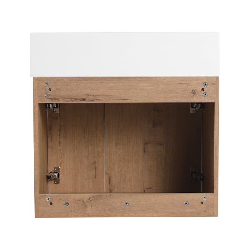 24"/30" Floating Bathroom Vanity with Sink, Mini Wall Mounted Bathroom Vanity with Soft Close Door