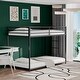preview thumbnail 1 of 15, Classic Twin over Twin Square Metal Bunk Bed With Exchangeable Ladder and Sturdy Construction Black