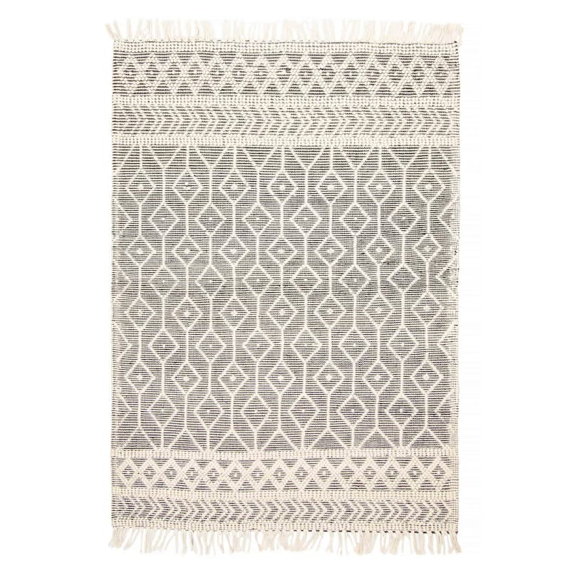 ECARPETGALLERY Braid weave Sienna Cream Wool Rug - 4'11 x 7'1 - Cream - 4'11 x 7'1