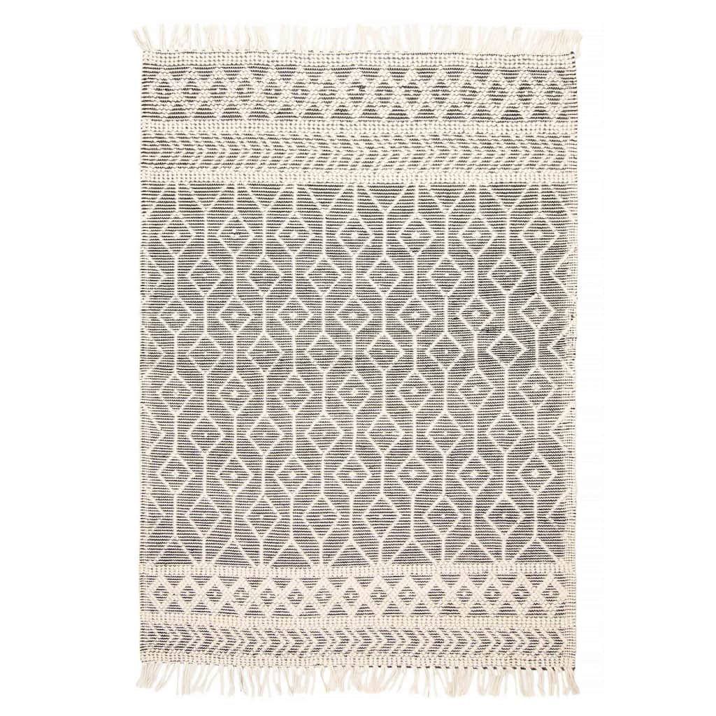 ECARPETGALLERY Braid weave Sienna Cream Wool Rug - 4'11 x 7'1