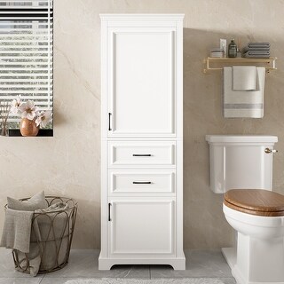 71-inch tall freestanding bathroom vanity with damping-hinge doors and ...