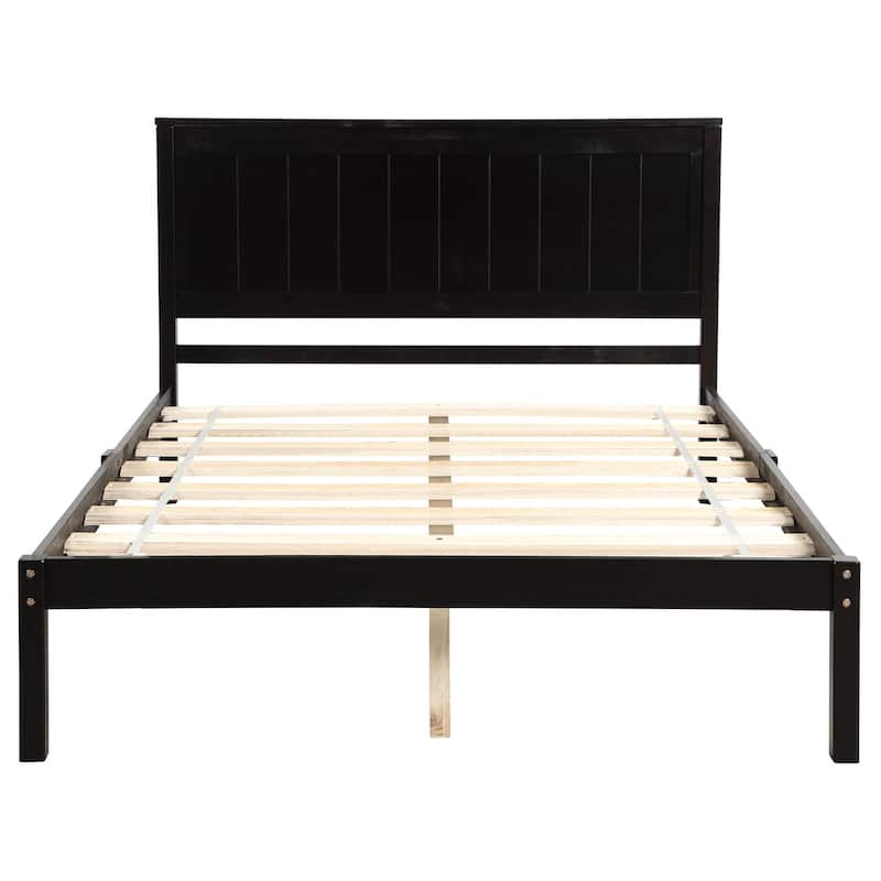 Twin/Full/Queen Wood Frame Platform Bed with Headboard