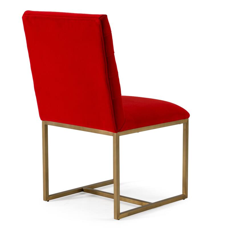 Modrest Barker Modern Burnt Orange & Brush Gold Dining Chair (Set of 2)