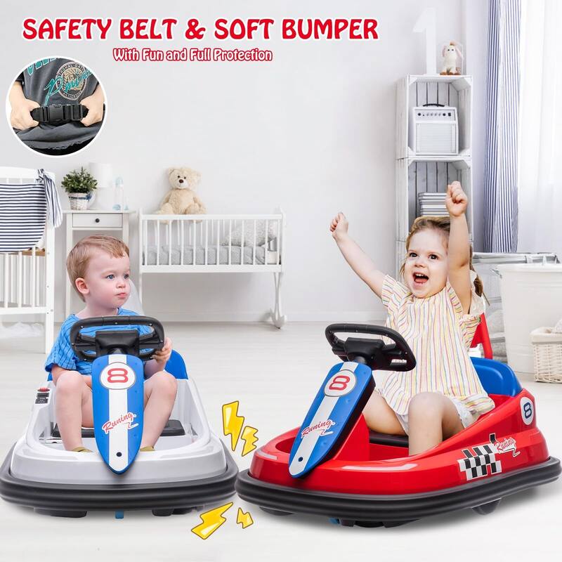 Bumper Car for Toddlers, New Designed 6V Electric Ride On Toys for Kids 1.5-6 Years Old