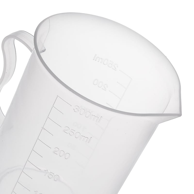 Laboratory Clear PP Plastic Graduated Measuring Cup Handled Beaker
