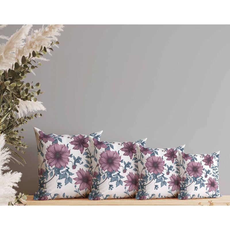 Harvest of Sunshine Indoor/Outdoor Reversible Throw Pillow Blue and Pink