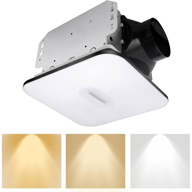 90 CFM Bathroom Fan with Light 1.5 Sones Exhaust Fan Nightlight Included - Black