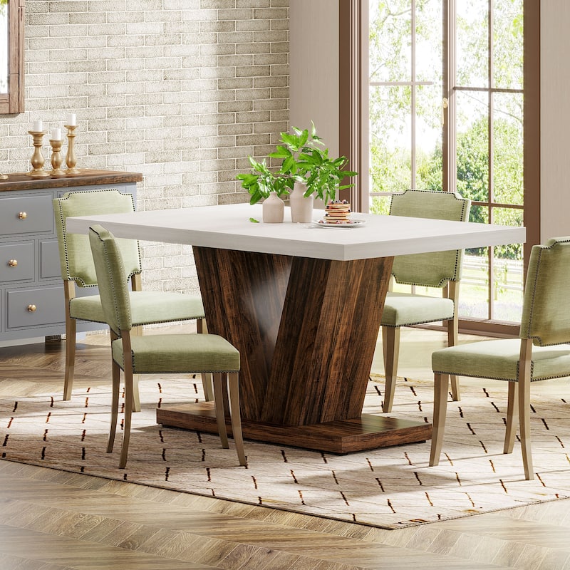 47 Inches Small Farmhouse Dining Table for 4 - N/A