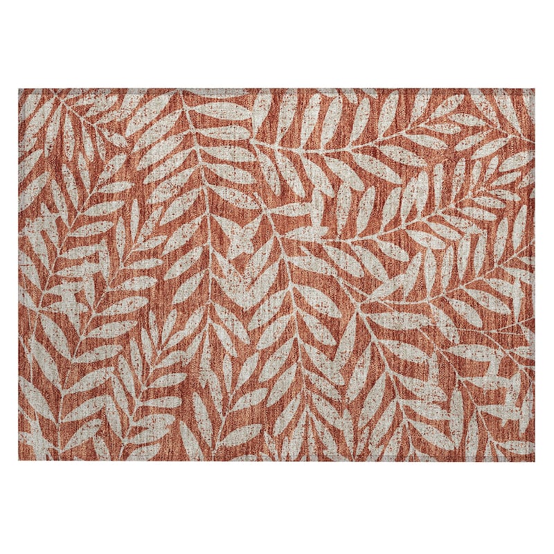 Machine Washable Indoor/ Outdoor Chantille Palm Rug