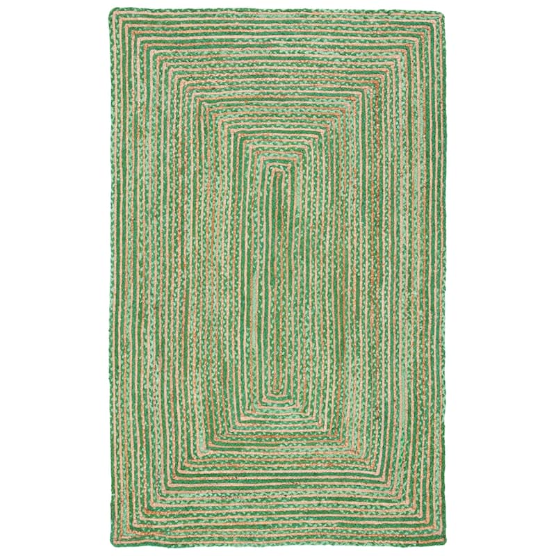 SAFAVIEH Handmade Cape Cod Marget Boho Coastal Jute Rug - 6' Square - Green/Natural - Square