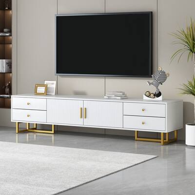 TV Stand for 65+ Inch TV, Entertainment Center TV Media Console Table, Modern TV Stand with Storage