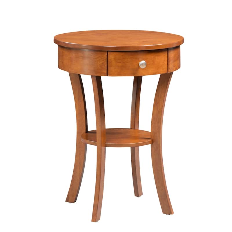 End Table with Drawer & Shelf - Small Accent Table, Living Room Nightstand, White Finish, 20" x 20" x 24" - 20