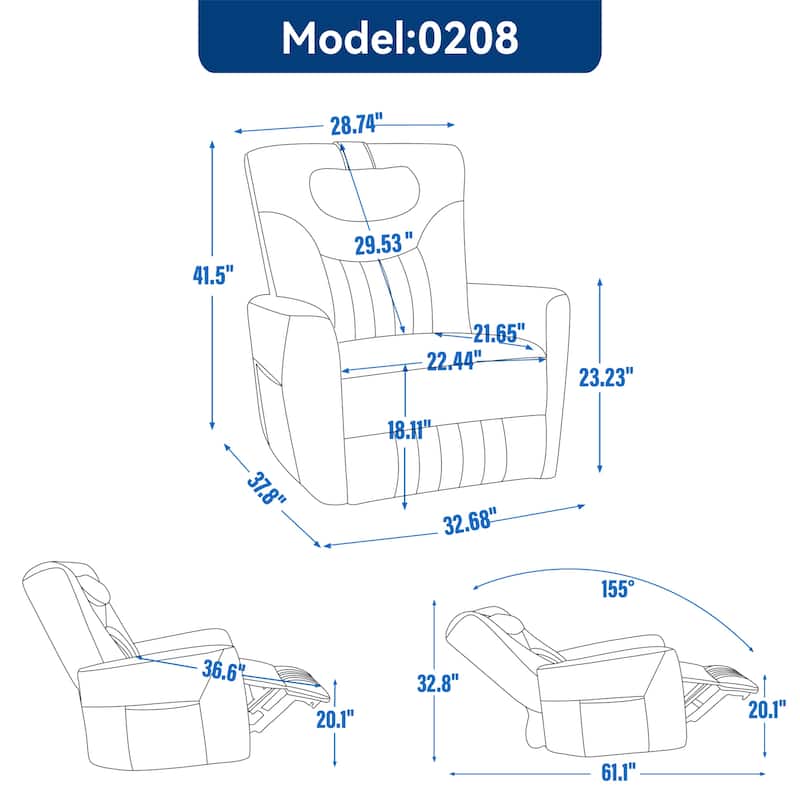 Swivel and Rocker Power Recliner Chair