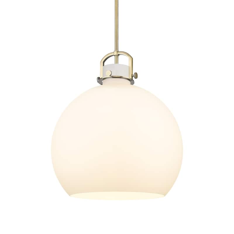 Innovations Lighting 410-1SL-23-18 Newton Sphere Pendant Newton Sphere - Brushed Brass / Matte White