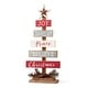 preview thumbnail 15 of 13, Glitzhome Christmas Tree Shaped Wooden Nativity Sign Table Decor for Holiday Party