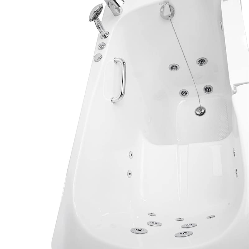 Ella Zen Acrylic Hydro Massage Walk in Tub 30"x60", 2 Piece Faucet