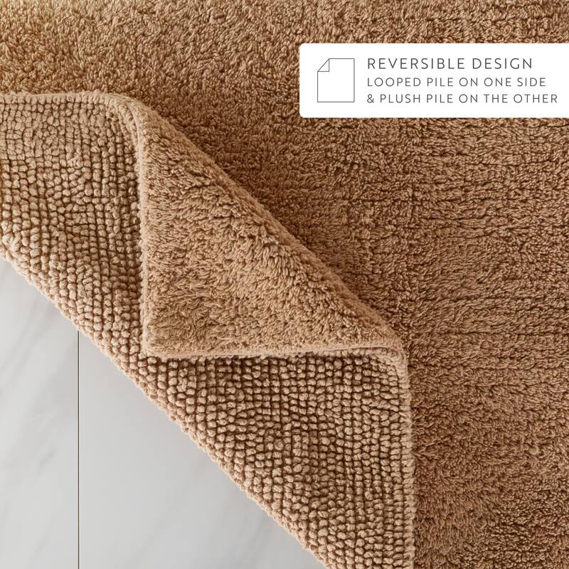 Becky Cameron 100% Cotton Reversible Solid Bath Mat