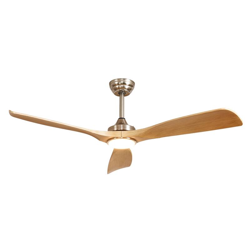 52 in. Indoor/Outdoor Dimmable Ceiling Fan With Light for Patios, Modern Noiseless Ceiling Fan with Remote APP Control