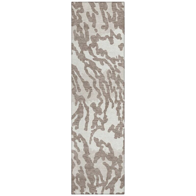 Machine Washable Indoor/ Outdoor Chantille Animal Print Abstract Rug