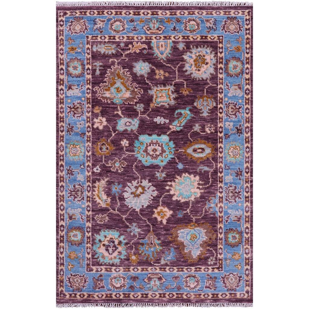 Golden Nile Turkish Oushak Hand Knotted Wool Rug - 4' 1" X 6' 3"