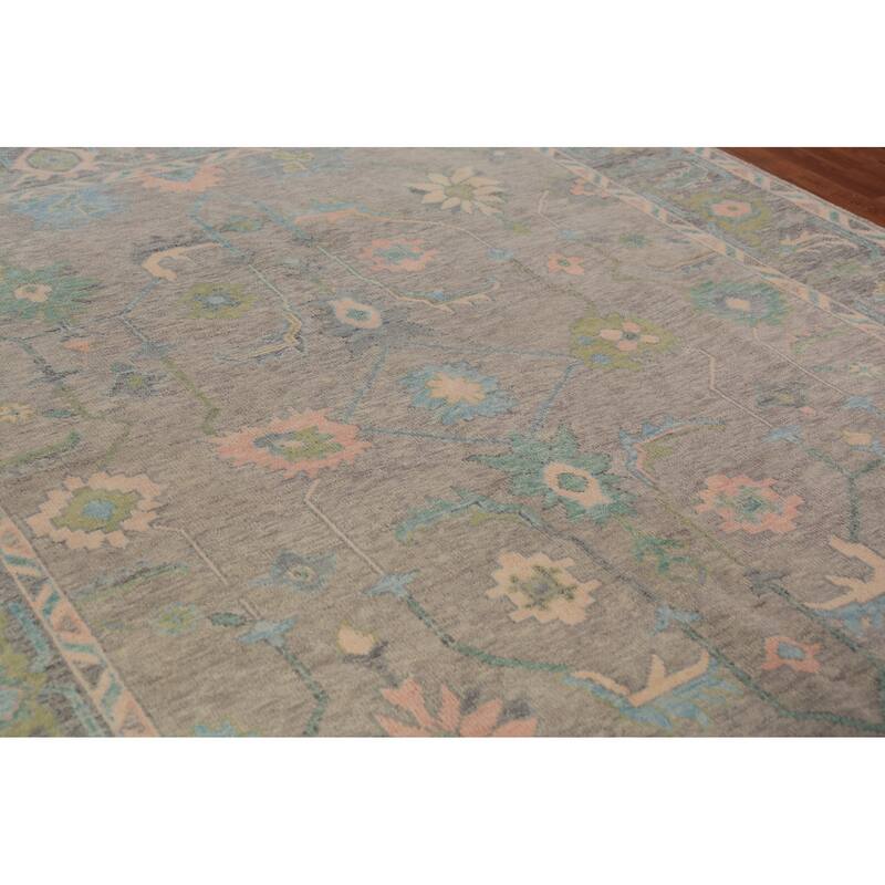 Oushak Indian Area Rug Hand-Knotted Wool Carpet - 7'10"x 9'11"