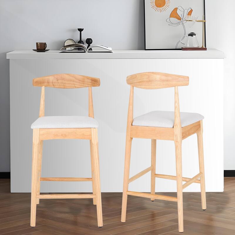 Mid-Century Modern Stools with Sturdy Wood Legs and Comfortable Seats for Various Rooms