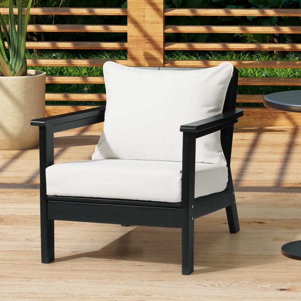 Fading Free All Weather Poly Outdoor Deep Seating Cushion Set - Water Repellent