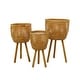 preview thumbnail 4 of 27, Bamboo Bohemian Planter ( Set of 3) - S/3 26", 23", 20"H